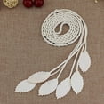 thumbnail image 3 of Hontri Pu Belt in Clearance, Women Versatile Decorative Thin Pu Belt Waist Chain Leaf Woven Thin Belt Knotted Skirt Waist Rope Belt, Female White One Size, 3 of 7