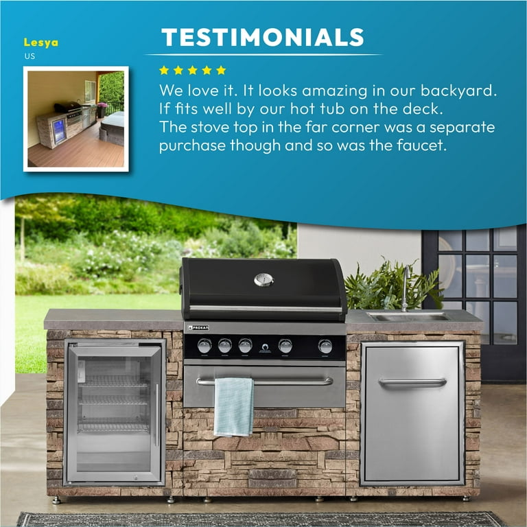 Heavy Duty Prokam Desert Sunrise 5B Gas BBQ, Outdoor Propane Grill