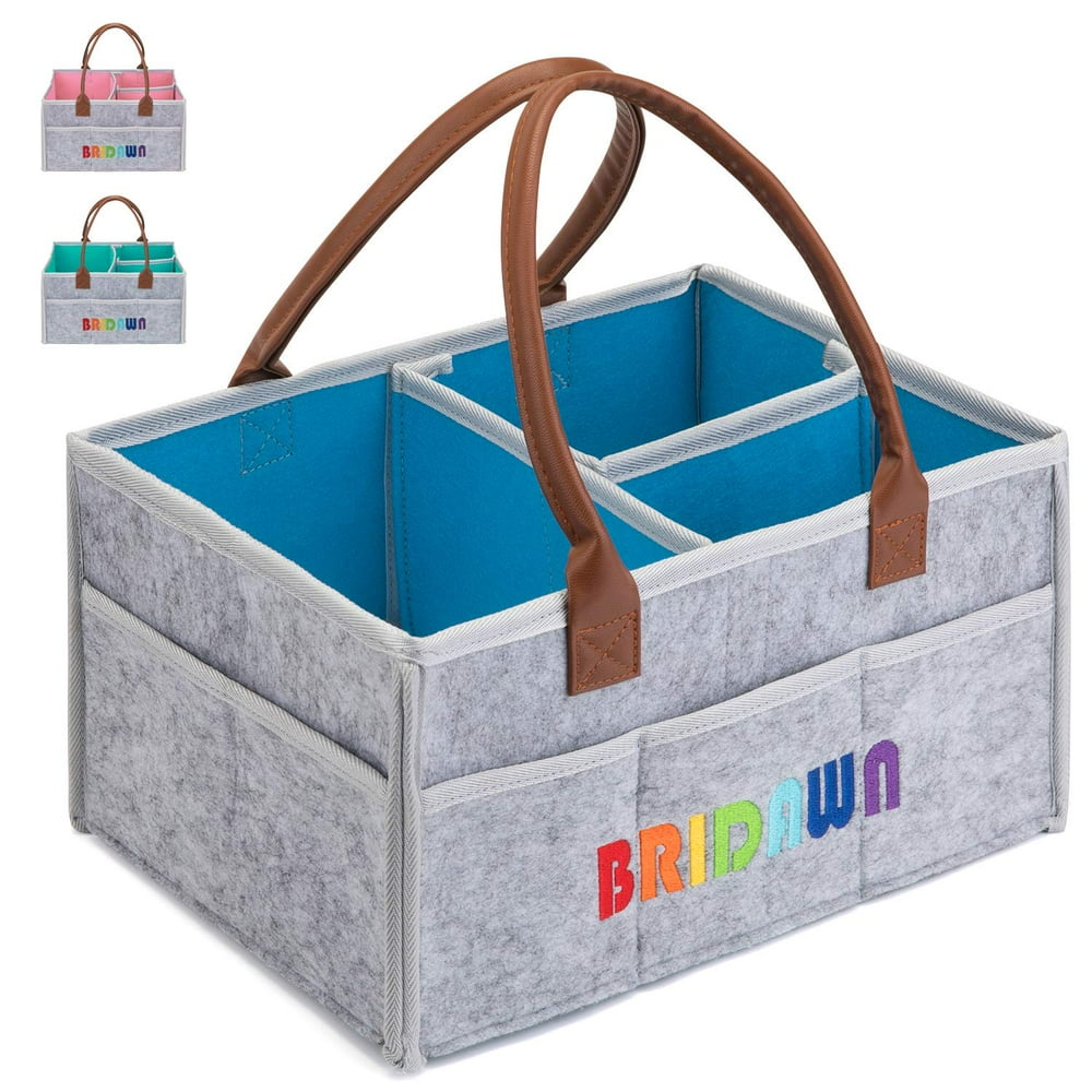 Bridawn Baby Diaper Caddy Organizer Nursery Storage Bin Portable Diaper