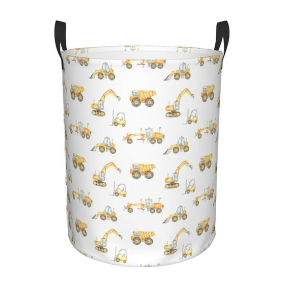 Xecao Dump Truck Print Laundry Hamper Basket,designed for Blanket Storage and Nursery Clothes in the Bedroom