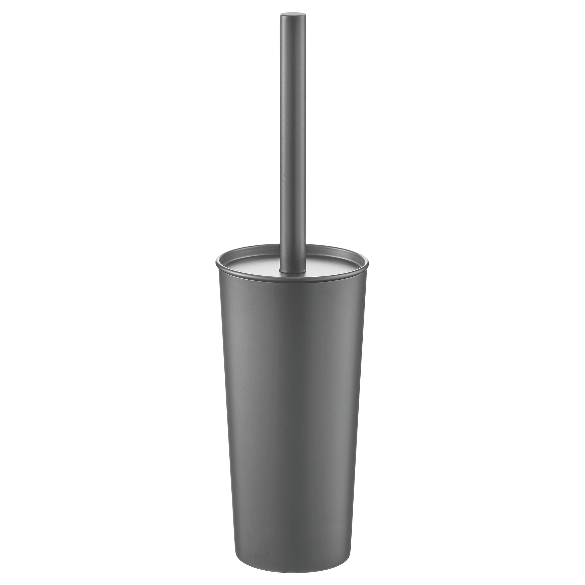 mDesign Steel Toilet Bowl Brush and Holder Combo, Storage Organizer for Bathroom Cabinet, Floor Corner - Heavy Duty Cleaning Equipment and Home Decor - Mirri Collection - Graphite Gray