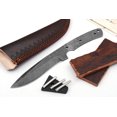 thumbnail image 3 of COLDLAND DIY DAMASCUS KNIFE MAKING KIT - HANDMADE BLANK BLADE WITH LEATHER SHEATH AND HANDLE SCALES : NB101, 3 of 4