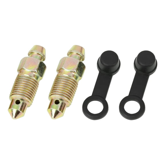 Unique Bargains 2Pcs M10x1mm Motorcycle Bleeder Screws with Cap Banjo Bolt for Motorbike Brake Master Cylinder