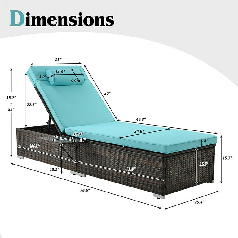 uhomepro 2 Piece Pool Chairs Patio Chaise Loungers Chaise Lounge