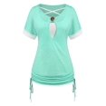 thumbnail image 1 of Camiseta Talla Extra Dos Tonos Acanalado Rosegal  Camisetas tallas grandes, 1 of 5