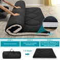 thumbnail image 5 of MOPHOTO Futon Mattress Japanese Floor Mattress, 3.5'' Tatami Mat Sleeping Pad Foldable Roll Up Mattress Boys Girls Dormitory Mattress Pad Floor Lounger Pillow Bed, Black, Queen Size, 5 of 6