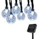 thumbnail image 1 of Luces de Navidad con globo solar, 21 pies, 30 luces LED con forma de globo solar, para exteriores, impermeables, con bola de burbujas de cristal, luces para patio, jardín, pérgola, cenador, bistró, fiesta, blanco frío Sailing Electrónica, 1 of 6