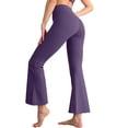 thumbnail image 3 of MVRLSH Womens Yoga Pants Soft High Waist Flared With Side Pockets for Daily Leggings for Women Running Gym and Workout Purple - M, 3 of 7