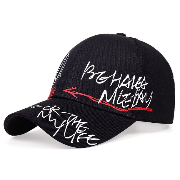 Gorra de béisbol con letras para hombre y mujer, gorro de algodón con visera ajustable, estilo Hip Hop y grafiti, ideal para primavera Fivean unisex