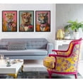 thumbnail image 3 of 3Pcs d Funky Animals Canvas Wall Art Maximalist Wall Decor Pictures Trendy Tiger Lion Leopard Posters Prints Eclectic Preppy y2k Aesthetic Room Decor for Apartment Dorm Decoration 16x24in, 3 of 7