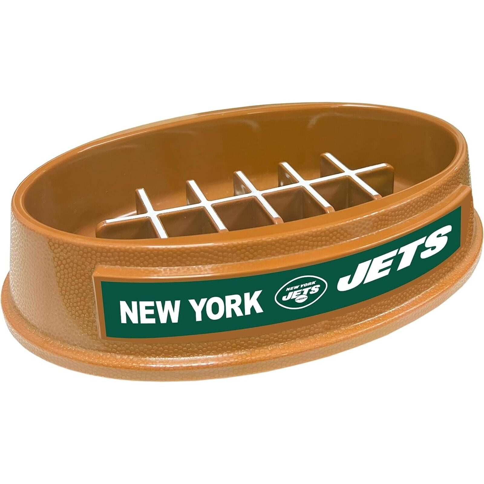 Pets First NFL New York Jets Super-Bowl Slow Feeder Bowl for Dogs and Cats, Football Design for Healthy Digestion, Non-Slip, for Large & Small Pet