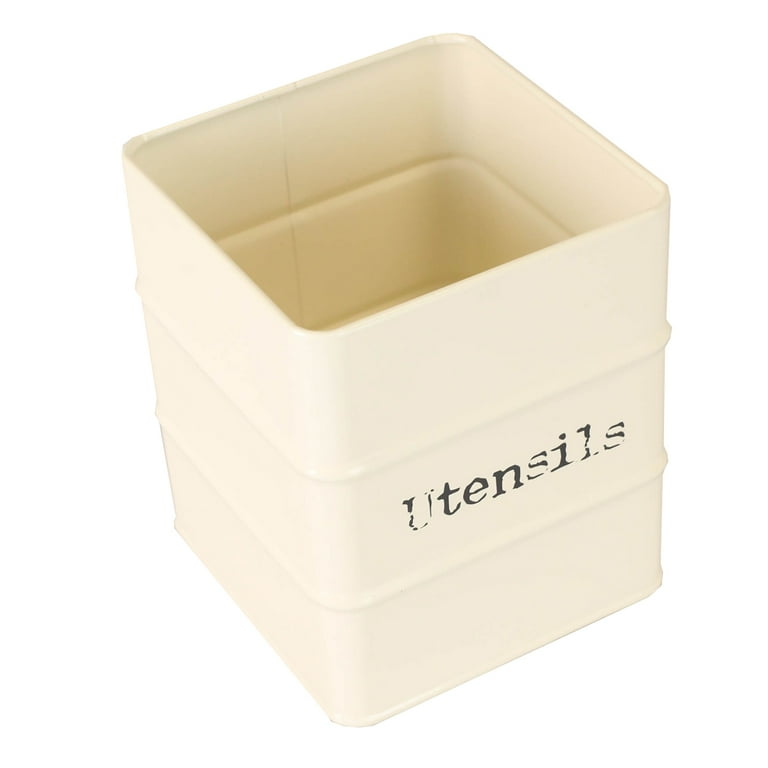 Ivory Tin Utensil Holder Ivory Tin Utensil Holder