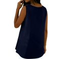 thumbnail image 6 of Women's Loose Fit Tank Tops Summer Casual Sleeveless Buttons Up Tunics Flowy Pleated Blouses by Yigetop Navy 2XL, 6 of 8