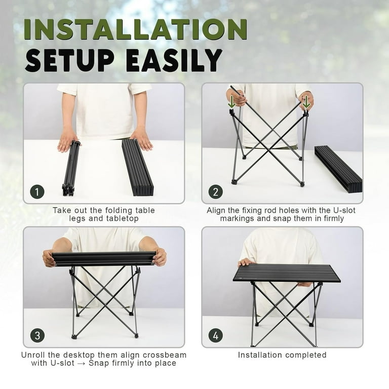 BN-LINK Small Camping Table, Portable Folding Beach Table, Outdoor
