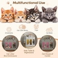 thumbnail image 5 of Cat Litter Box Enclosure with Glass Door and Side Access, Hidden Kitty Cabinet with Storage Drawers and Built-in Light, Indoor Cat House Side Table, Light Gray, 5 of 9