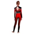 thumbnail image 2 of TiaoBug Kids Girls Sparkly Color Block Gymnastics Leotard Full Body Jumpsuit Long Sleeve Skating Bodysuit Red 6, 2 of 6