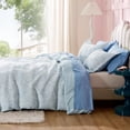 thumbnail image 6 of Blue Duvet Cover Queen Size with Bowknot Jacquard Design, Soft and Elegant Boho Bedding Set, Luxurious Craftsmanship for a Stylish Bedroom, 6 of 8