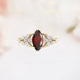 thumbnail image 2 of Dainty Promise Ring Inlaid Scarlet Oval Zircon 18k Gold Plated Engagement Wedding Jewelry For Female Evening Party Decor, 2 of 5