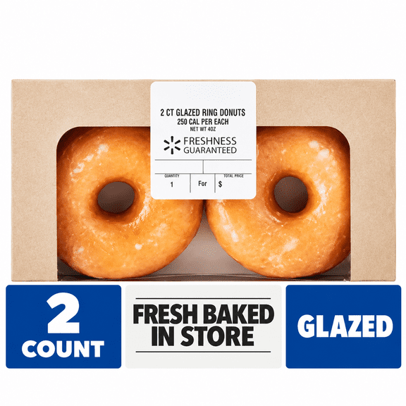 Freshness Guaranteed Regular Vanilla Glazed Ring Donuts, 4 oz, 2 Count