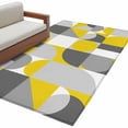 thumbnail image 2 of 3x5 Washable Area Rug, Mid Century Non-Slip Rectangle Rug for Living Room Bedroom, Yellow Grey Abstract Retro Geometric Modern Indoor Low Pile Floor Mat for Home Decor, 2 of 9