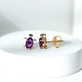 thumbnail image 4 of Rosec Jewels Real Certified Amethyst Turtle Stud Earrings for Women (AAA Quality), 14K Yellow Gold, 4 of 7