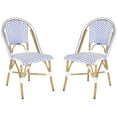 thumbnail image 3 of SAFAVIEH Salcha Outdoor French Bistro Side Chair, Blue/White, Set of 2, 3 of 11