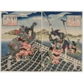 thumbnail image 2 of Ryūsai Shigeharu 24x19 Gold Ornate Framed and Double Matted Museum Art Print Titled - Arashi Rikan II as Inuzuka Anuzitaka and Nakamura Utaemon III as Inukai Kenpachi Michinobu Batting (From, 2 of 4