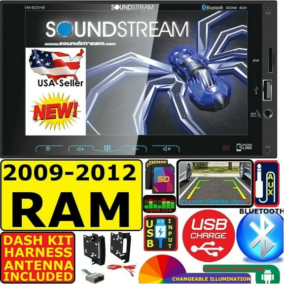 2009-2012 DODGE RAM TRUCK BLUETOOTH TOUCHSCREEN USB AUX Car Radio Stereo