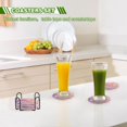 thumbnail image 7 of Haosy Set of 6 Drink Woven Coaster with Holder Heat Resistant Non-Slip Bar Coasters 4 Inches Soft Pink Purple Blue Marble, 7 of 7