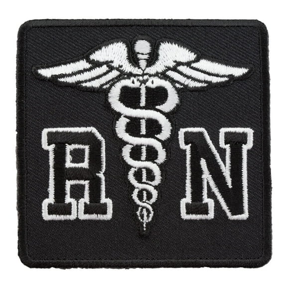 Registered Nurse Caduceus Black & White Patch, Medical Patches