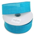 thumbnail image 1 of Linen Fabric Ribbon Wired Edge, 2-1/2-Inch, 50 Yards, Turquoise, 1 of 1