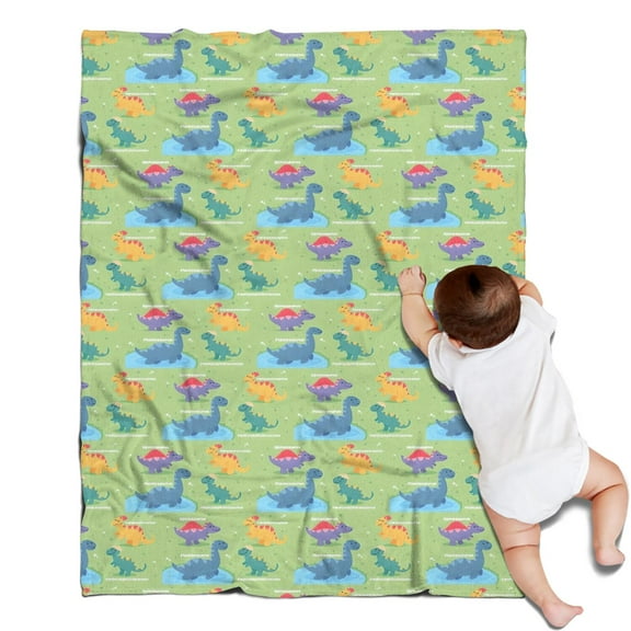 Green Dinosaurs Ponds Pattern Blanket,Comfortable Soft Flannel Throw Blanket,All Season,Warm Lightweight Blankets for Sofa Bed Couch Living Room Chair,30"x40"