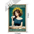 thumbnail image 5 of Some Girls Are Just Born With Books And Coffee In Their Souls Vintage Tin Sign, Bedroom Decor For Women, Room Decor for Teen Girls, Hippie Room Decor, Book Lovers Gift 5.5x8 Inches, 5 of 7