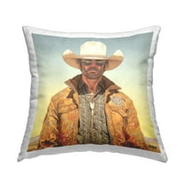 Stupell Industries Cowboy & Desert Sunrise Decorative Printed Throw Pillow, 18 x 18