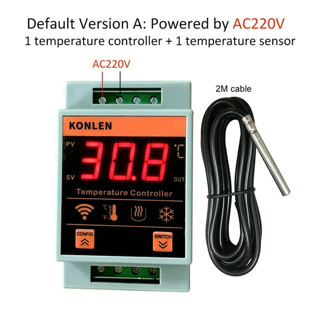 Tuya Smart Life WIFI Temperature Sensor Heating Boiler Cool Controller Remote Switch Thermometer Thermostat Alarm App Control ,Easy to Install