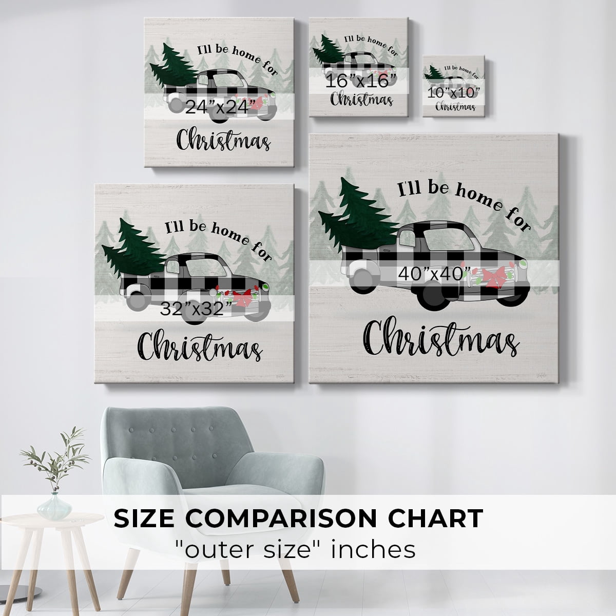 Christmas Truck I- Gallery Wrapped Canvas