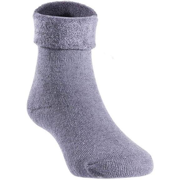 Lian LifeStyle Soft, Fantastic, Adorable And Children's 1 Pair Wool blend Crew Socks Plain Color Size Boy 6M-12M Grey