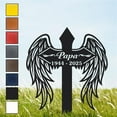 thumbnail image 6 of Personalized Memorial Angel Cross – Custom Metal Grave Marker Sign for Loved One Loss – Cemetery Decoration for Dad, Mom, Grandpa, Grandma – Personalized Outdoor Tribute (10 inches), 6 of 9