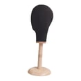 thumbnail image 6 of TOOYFUL Mannequin Head Hat Display Stand with Professional Wooden Base for Home Shopping Mall , Hats, Caps, Headdress Salon Props black, 6 of 10