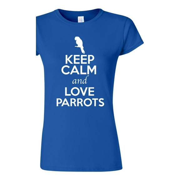 Junior Keep Calm And Love Parrots Bird Animal Lover T-Shirt Tee