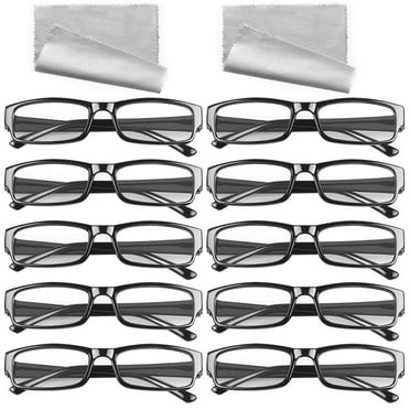 10/20 pack reading glasses reading aid visual aid black 1.0 to 4.0 women men DE