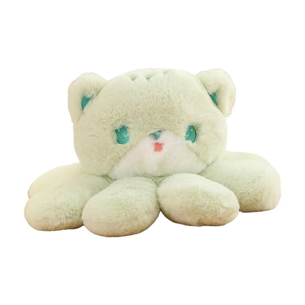 Animales de peluche con extremidades de pulpo y cabeza de gato, juguete decorativo para abrazar para fiestas y vacaciones. Verde