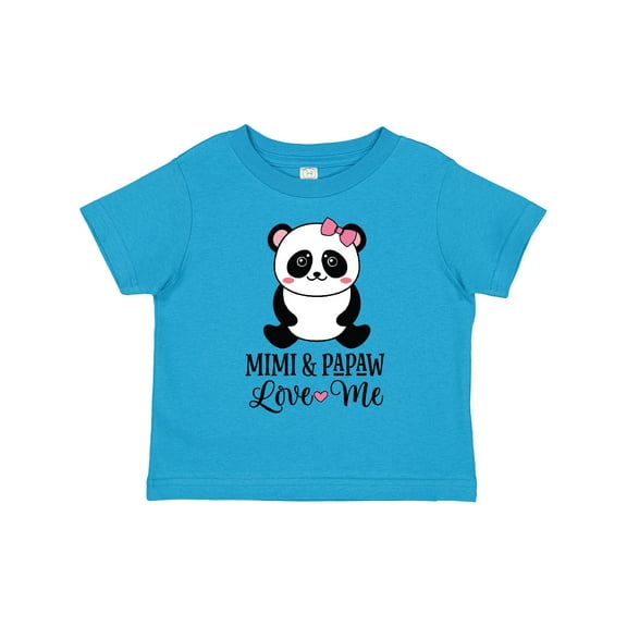 Inktastic Mimi and Papaw Love Me Girl Panda Girls Toddler T-Shirt
