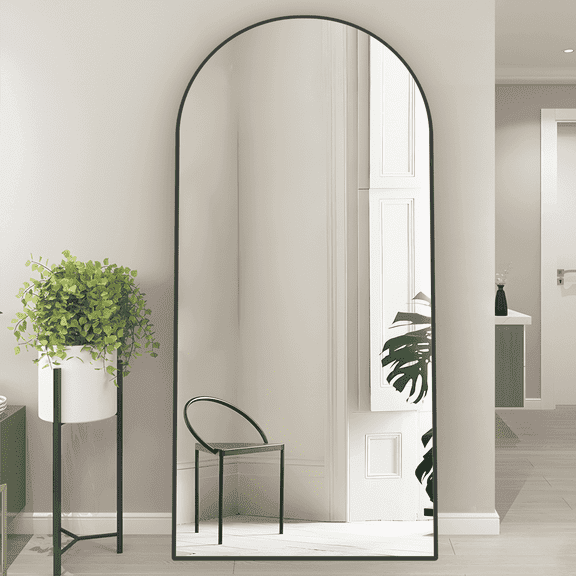 CONGUILIAO Arched Mirror Full Length Arch Mirror 65"x24" Floor Mirror Black Mirror Body Mirror