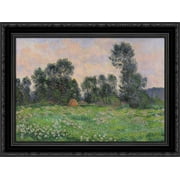 Meadow in Giverny 24x20 Black Ornate Wood Framed Canvas Art by Monet, Claude