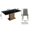 thumbnail image 3 of Juego de Comedor Mesa con Tapa de Vidrio 4 Sillas Marrón/Negro/Plata Avril Madesa, 3 of 10
