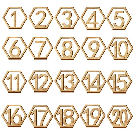20pcs 1 20 Wooden Wedding Table Number Holders With Base For