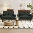 thumbnail image 3 of Soscana Set of 2 Small Loveseat 2-seater Sofa Couch Modern Love Seat with 2 Throw Pillows for Living Room Bedroom Apartment Office Small Space, 3 of 11