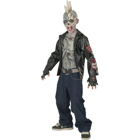 Morris Costumes Boys New Long Sleeve Punk Zombie Child Costume 8-10, Style RU882061MD