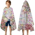 thumbnail image 3 of Pioneer Flower Floral Print Pattern Hooded Bath Towel，50"x30" for Ages 3 To 12 Kids, Quick Dry Lightweight Soft Microfiber Hood Beach Towel Cover Up for Kids, 3 of 7